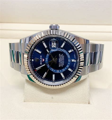 rolex sky dweller blue for sale|rolex sky dweller blue price.